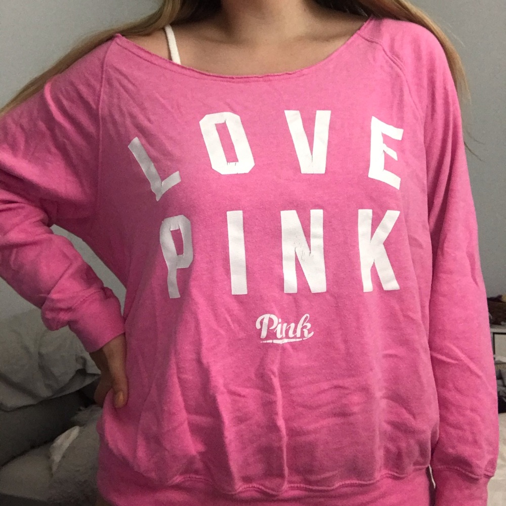 VS PINK off the shoulder sweatshirt